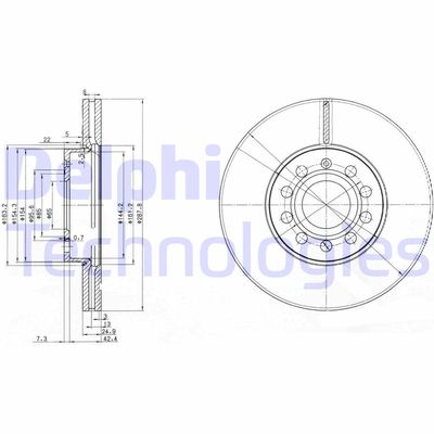 BG3833 DELPHI Тормозной диск