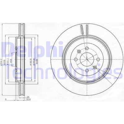 BG3854 DELPHI Тормозной диск