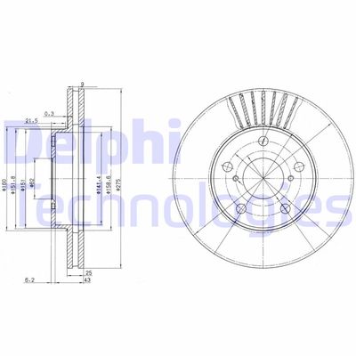 BG3856 DELPHI Тормозной диск