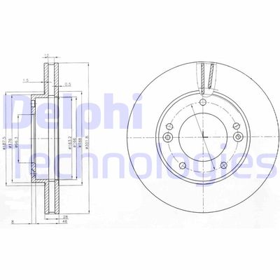 BG3858 DELPHI Тормозной диск