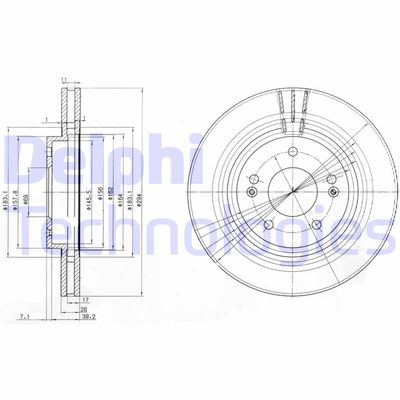 BG3860 DELPHI Тормозной диск