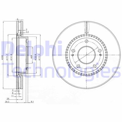 BG3861 DELPHI Тормозной диск