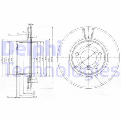 BG3870 DELPHI Тормозной диск