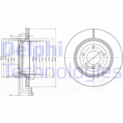 BG3872 DELPHI Тормозной диск