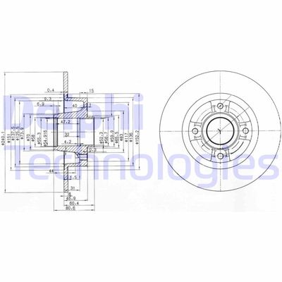 BG3888 DELPHI Тормозной диск