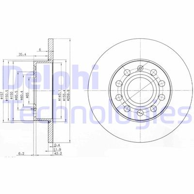 BG3890 DELPHI Тормозной диск