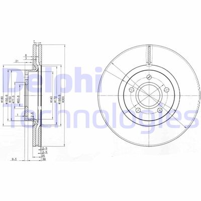 BG3895 DELPHI Тормозной диск