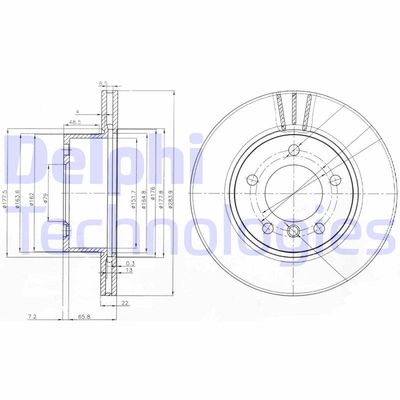 BG3899 DELPHI Тормозной диск