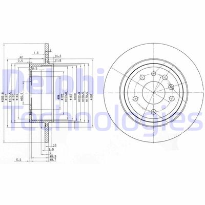 BG3908 DELPHI Тормозной диск