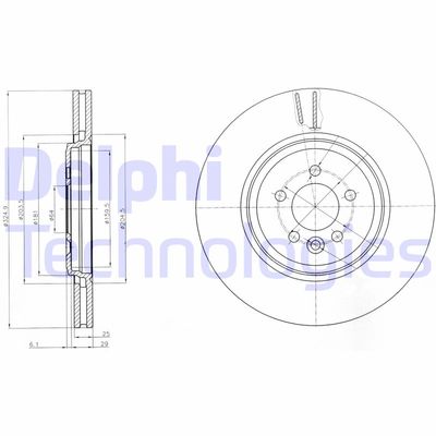 BG3918 DELPHI Тормозной диск