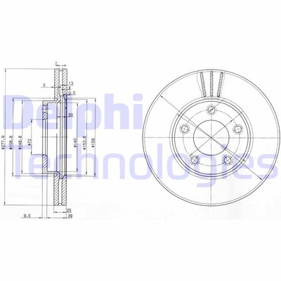 BG3927 DELPHI Тормозной диск