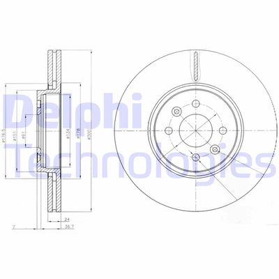 BG3929 DELPHI Тормозной диск