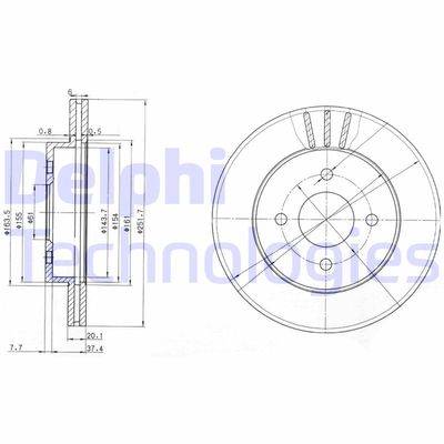 BG3932 DELPHI Тормозной диск