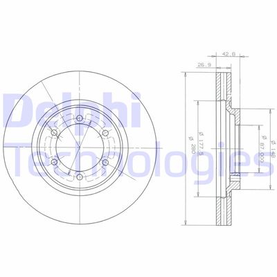 BG3936 DELPHI Тормозной диск