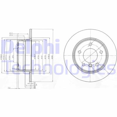 BG3940 DELPHI Тормозной диск