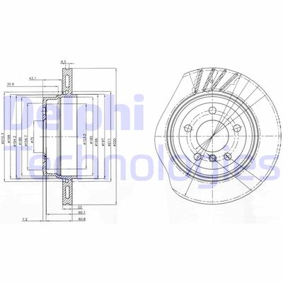 BG3943 DELPHI Тормозной диск