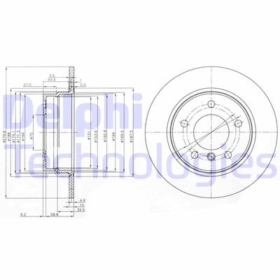 BG3948 DELPHI Тормозной диск