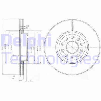 BG3953 DELPHI Тормозной диск