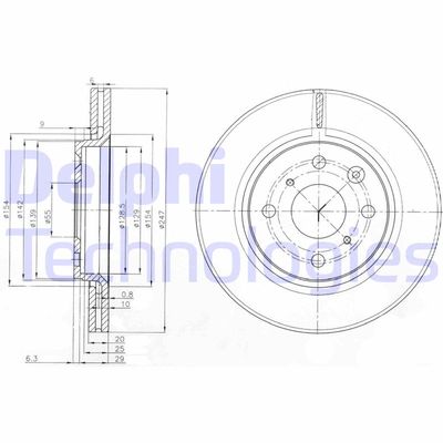 BG3976 DELPHI Тормозной диск