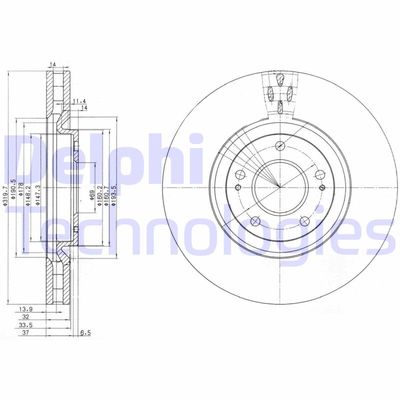 BG3988 DELPHI Тормозной диск