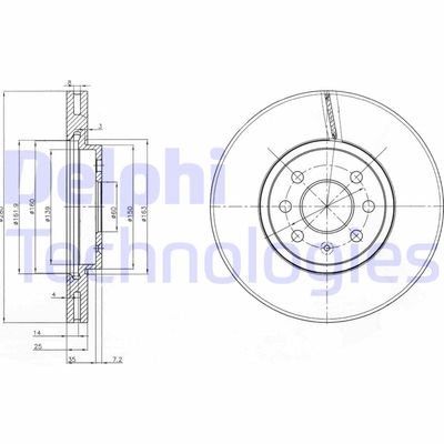 BG3989C DELPHI Тормозной диск