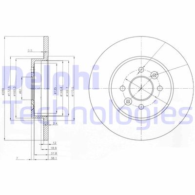 BG3992 DELPHI Тормозной диск