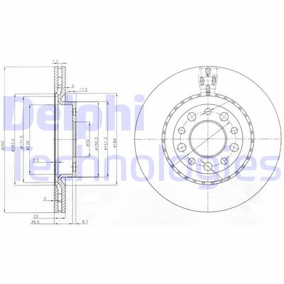 BG3995 DELPHI Тормозной диск