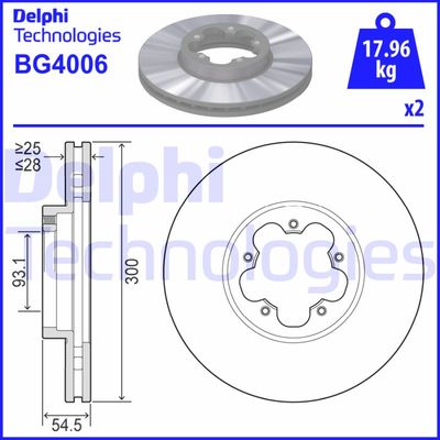 BG4006 DELPHI Тормозной диск