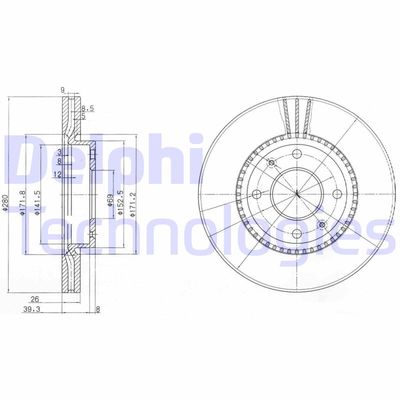 BG4013 DELPHI Тормозной диск