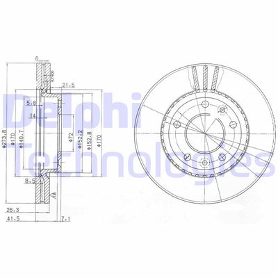 BG4015 DELPHI Тормозной диск