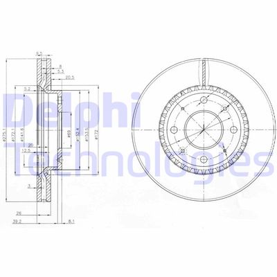 BG4016 DELPHI Тормозной диск