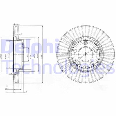 BG4027 DELPHI Тормозной диск