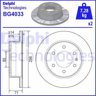 BG4033 DELPHI Тормозной диск