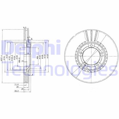 BG4036 DELPHI Тормозной диск