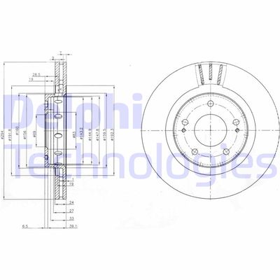 BG4038 DELPHI Тормозной диск