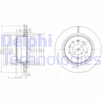 BG4043 DELPHI Тормозной диск