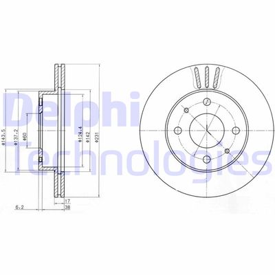 BG4047 DELPHI Тормозной диск