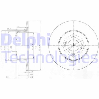 BG4050 DELPHI Тормозной диск