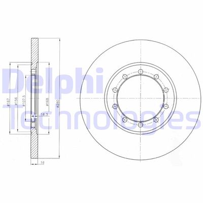 BG4075 DELPHI Тормозной диск