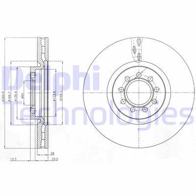 BG4101 DELPHI Тормозной диск