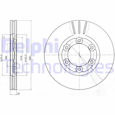 BG4104 DELPHI Тормозной диск