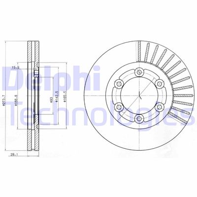 BG4105 DELPHI Тормозной диск