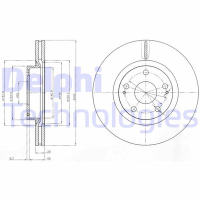 BG4113 DELPHI Тормозной диск