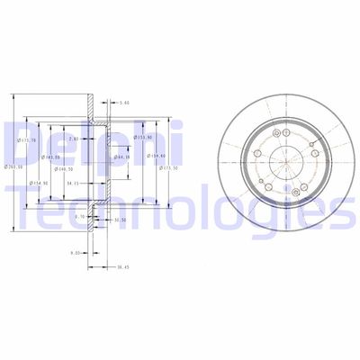 BG4118 DELPHI Тормозной диск