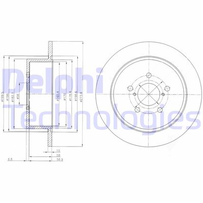 BG4129 DELPHI Тормозной диск