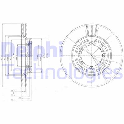 BG4132 DELPHI Тормозной диск