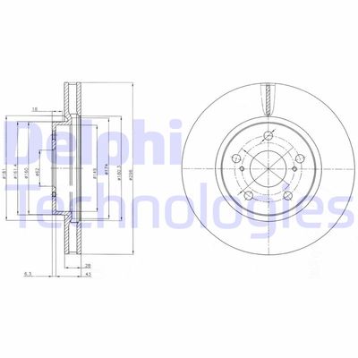 BG4139 DELPHI Тормозной диск