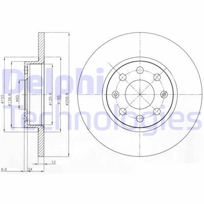 BG4155 DELPHI Тормозной диск