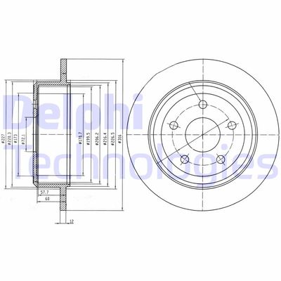 BG4157 DELPHI Тормозной диск