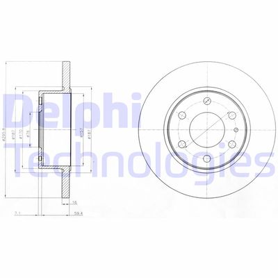 BG4165 DELPHI Тормозной диск